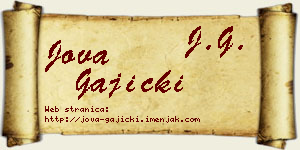 Jova Gajicki vizit kartica